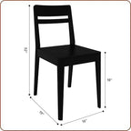 Grain & Grove Crew Dining Chair, Set of 2, Solid Rubberwood Frame, Engineered Wood Seat, Comfortable Backrest, Easy Assembly, Durable Wooden Kitchen & Dining Room Chair, Black
