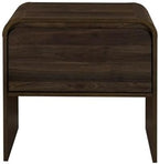 Pemberly Row Modern 2-Piece Wood End Table Set, Walnut Finish, 21.6 in W x 15.7 in D x 21.6 in H, Sturdy Eco-Friendly Build, Drawer Storage, Minimalist Style Bedside or Living Room Tables