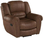 CANMOV Leather Recliner Chair, Classic and Traditional Manual Recliner Chair with Comfortable Arms and Back Single Sofa for Living Room, Nut Brown