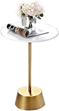Telephone Table, Solid Wood Sofa Side Table Pedestal Tables Sofa & Console Tables Telephone Tables Round Living Room Side Table(White-15.74 * 15.74 * 22.44in