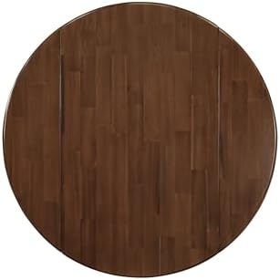 East West Furniture DLT-AWA-TP Dublin Dining Room Table - a Round Solid Wood Table Top with Dropleaf & Pedestal Base, 42x42 Inch, Walnut
