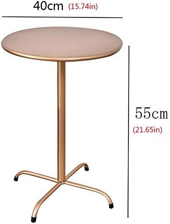 Telephone Table, Round Metal Coffee/Telephone/Bedside Table,Living Room Sofa Side Table,Removable Design,4 Metal Foot Base(Gold-15.74 * 21.65in