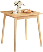 HOOBRO Bamboo Dining Table, Square Dining Table for 2, 27.6" Kitchen Table for Small Space, Writing Table, Easy to Assemble, for Dining Room, Living Room, Office, Kitchen, Natural YL70CZ01G1