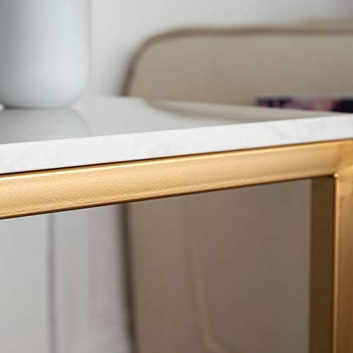 Telephone Table, Marble Side Table Nordic Living Room Square Sofa Corner Table Telephone Table Bedroom Bedside Table Balcony Coffee Table(Gold