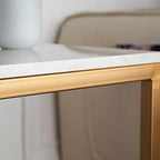 Telephone Table, Marble Side Table Nordic Living Room Square Sofa Corner Table Telephone Table Bedroom Bedside Table Balcony Coffee Table(Gold