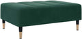 Dark Green Velvet Footstool, Stable Plywood Frame Footrest for Sofa or Recliner, Cozy and Compact Stool for Living Room
