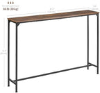 DALEMHOME Console Table, Narrow Entryway Table, Thin Sofa Table, Behind Couch Table,for Hallway, Bedroom, Living Room, Foyer, 9.4 x 47.2 x 31.5 Inches, Rustic Brown