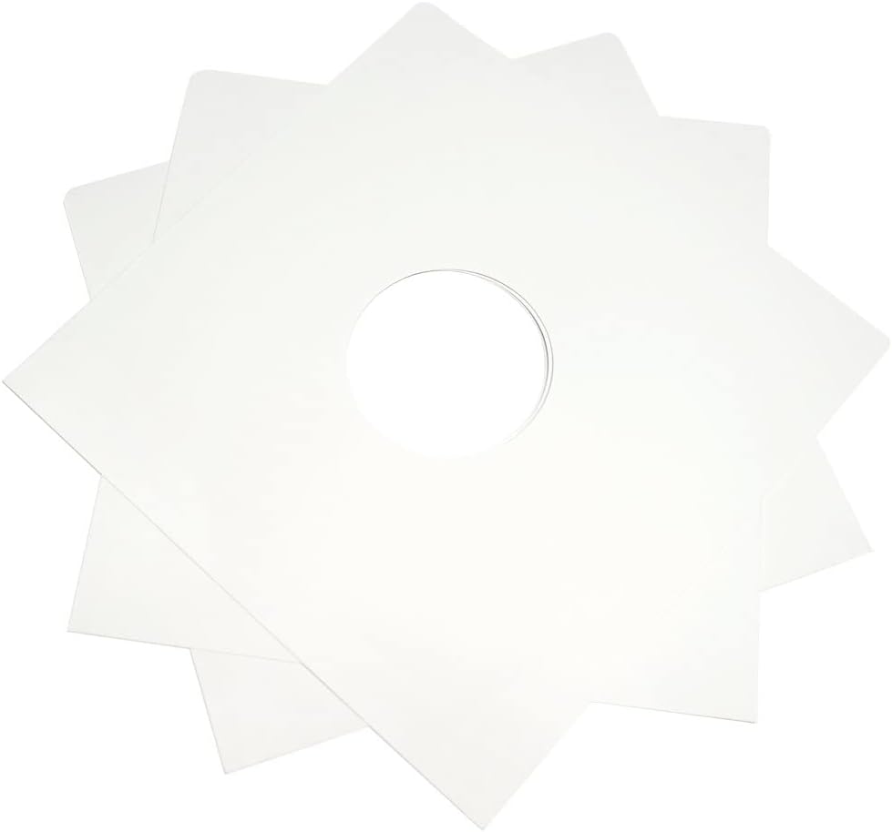 10'' Vinyl Record Paper Inner Sleeves Kraft Paper Protection Covers, 20Pcs | White Anti-Static Acid Free Sleeves for 10 Inches 78rpm Record