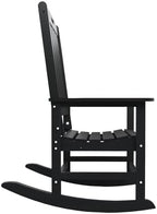 THOEOE Outdoor Rocking Chairs Set of 2, Oversized Patio Rocking Chair | HDPE Outdoor Rockers for Front Porch, Patio, Backyard, Balcony and Garden. All-Weather High Back Design, Black