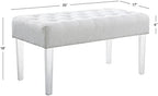 Linon Ella Glitz Acrylic Leg Bench, 35"Wx17"Dx18"H, White