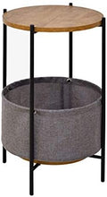 Telephone Table, Round 2 Layer Sofa Side Table,Coffee Table,Telephone Table,2-Storey Storage Shelf,3955CM(Color:Black)