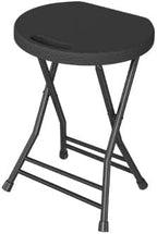 Garvee Folding Stool, Backless 18-Inch Stool, Portable with Handle, Foldable Bar Stool, Anti-Slip Feet, 600Lbs Capacity, for Bar Stools Kitchen Home Indoor and Outdoor Use (Black-12, 18)