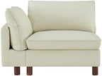 CHITA 161" Leather Super Large Sectional Couches for Living Room, Modular Cloud Sofa, Premium Genuine Leather Sofa, Down Filled, High Density Foam, Real Leather in Cream, 6 Seat U Shaped