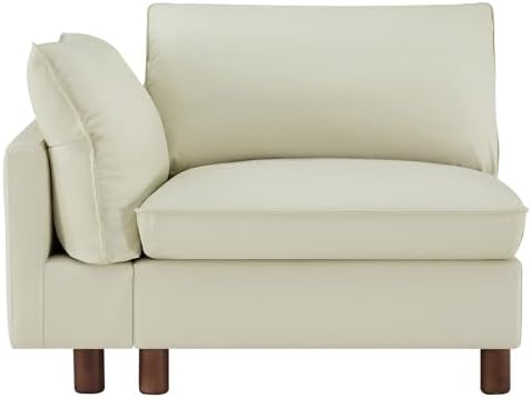 CHITA 161" Leather Super Large Sectional Couches for Living Room, Modular Cloud Sofa, Premium Genuine Leather Sofa, Down Filled, High Density Foam, Real Leather in Cream, 6 Seat U Shaped