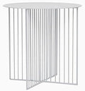 Telephone Table, Nordic Simplicity Sofa Side Table Round Metal Coffee Table Telephone Table Balcony Leisure Table Potted Plant Rack(Color:White,Size:4545CM)