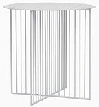 Telephone Table, Nordic Simplicity Sofa Side Table Round Metal Coffee Table Telephone Table Balcony Leisure Table Potted Plant Rack(Color:White,Size:4545CM)