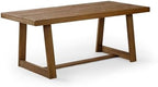 Plank+Beam Classic 72 Inch Dining Table, Rectangular, Pecan Wirebrush | Non-Toxic Finishes, Versatile Design, Farmhouse Design, Elegant Details, Easy Assembly, Quick Setup, Solid Wood