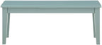 Pemberly Row Wood Colorado Dining Bench, 44 in, Rubberwood Construction, Aspen Valley Light Blue Finish, Tapered Legs, 600 lbs Capacity, Shaker Style Seating for Dining Room or Window Nook Use