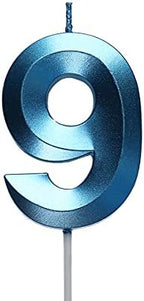 2.76 inch Blue 9 Birthday Candles,3D Number 9th Cake Topper for Birthday Decorations No 19 91 92 93 94 95 96 97 98 99