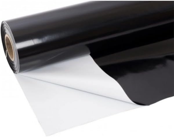 Farm Plastic Supply Crawl Space Vapor Barrier, 20 mil - Thick Plastic Sheeting, Drop Cloth Moisture Barrier for Crawl Space Encapsulation, Heavy Duty Polyethylene, Black & White Panda Film (6' x 25')