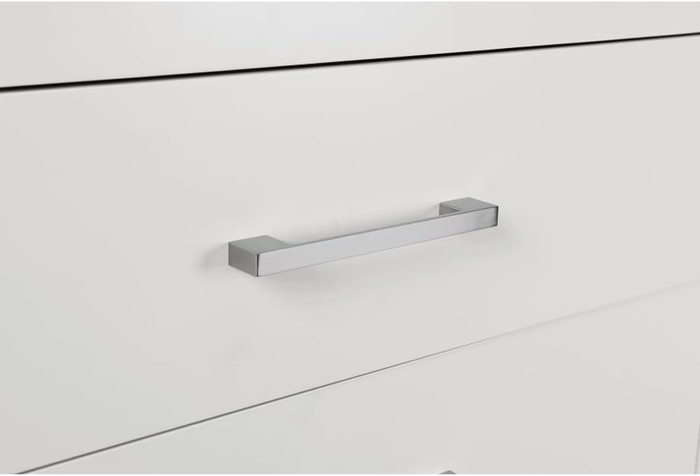 2 Drawers MDF Nightstand in Cream White Finish ﻿,for Small Spaces
