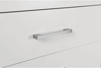 2 Drawers MDF Nightstand in Cream White Finish ﻿,for Small Spaces