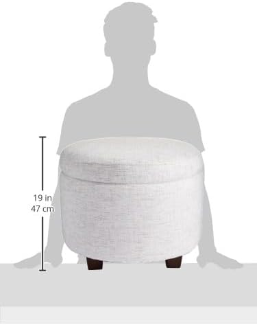 Evolur Vienna Ottoman in Fog Grey, Made from Sturdy and Sustainable FSC-Certified Wood, Comes with A Comforting Footrest, Compact Ottomans, Ottomans for Living Room