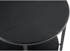 Small Round Side Table, 2 Tiers Farmhouse End Table, Set of 2 Accent Tables for Small Spaces, Night Stands for Bedrooms Living Room, Coffee Tables with Storage Shelf, Black
