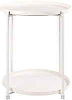 Telephone Table, Tray Metal End Table,Side Table Round Tray,Removable Tray Outdoor & Indoor Drink,Snack Coffee Table,Telephone Table,3 Colors,2 Layers (Color:White,Size:1