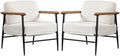 Yaheetech Accent Chairs Set of 2, Modern Living Room Chairs, Ivory | Boucle Fabric Lounge Chair with Metal Frame, Plush Back Pillow and Seat Cushion for Living Room Bedroom Vanity Waiting Room