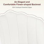 VECELO Velvet Dining Chairs Set of 2, Modern Upholstered Kitchen Chairs with Thick Cushions, Curved Padded Backrest and Metal Legs, for Kitchen, Dining Room, Living Room, White