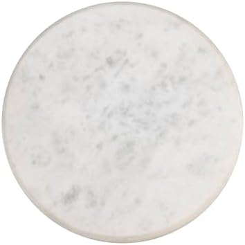 JONATHAN Y Oliver 8" Round Marble Pedestal Drink Table, Gold/White | 22.25" High Modern Martini Cocktail Accent Stand, Small Side Furniture, No Assembly, Mid-Century Glam Style