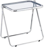Folding TV Tray Table, Acrylic Foldable Side Desk - No Assembly, Space Saving Tiny Portable Laptop Desk for Small Spaces, Couch, Bedroom, Dorm (Clear)