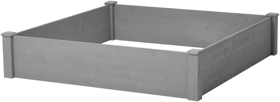 Heavy-Duty Outdoor Storage Cabinet with Metal Top and Weather-Resistant Wood Construction for Patio, Yard, and Garden Use (48" Raised Garden Bed)