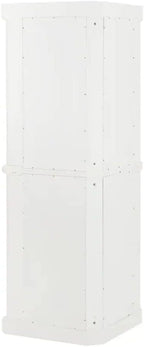 Maykoosh Tall Corner Pantry Cabinet - Modern Kitchen Storage, 2 Stackable Pantries, White, Space Saving