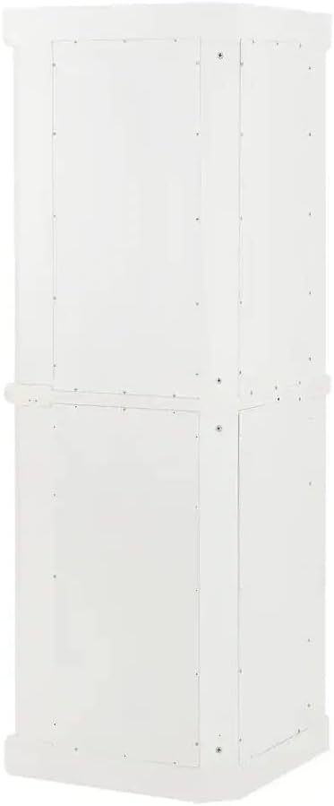 Maykoosh Tall Corner Pantry Cabinet - Modern Kitchen Storage, 2 Stackable Pantries, White, Space Saving