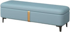 Modern Shoe Changing Bench Storage Long Sofa Rectangular Bed End Stool Entryway(Blue)