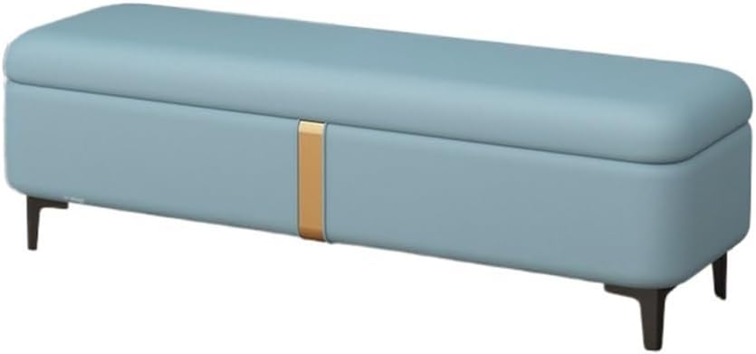 Modern Shoe Changing Bench Storage Long Sofa Rectangular Bed End Stool Entryway(Blue)