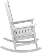 SERWALL Outdoor Rocking Chair Set of 2, Adult HDPE Rocking Chair, White | 21.1" Widened Seat adds Extra Comfort, Oversized Rocking Chair for Adults, All Weather Porch Rocker for Lawn Garden