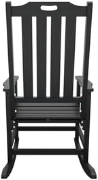 THOEOE Outdoor Rocking Chairs Set of 2, Oversized Patio Rocking Chair | HDPE Outdoor Rockers for Front Porch, Patio, Backyard, Balcony and Garden. All-Weather High Back Design, Black