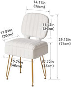 IBUYKE Vanity Stool with Storage, Folding Back Makeup Chair, White WBD030W | Rectangular Small 15.75" x 11.81" x 29.13" Velvet Cute Ottoman Stool Living Room Anti-Slip Feet