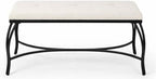 Mango Steam Vienna White Bench - Entryway Bench - Powder Coated, Upholstered, Space Saving
