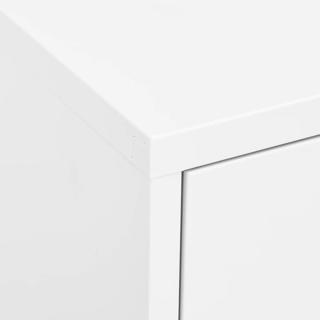 White Steel Cabinet 31.5x13.8x40 in, 2-Door Pantry w/ 2 Drawers, Adjustable Shelf, 220 lb Load for Bath/Kitchen/Garage
