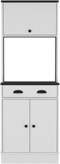Pantry Cabinet Microwave Stand Warden, Kitchen, White/Black