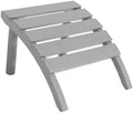 Adirondack Ottoman, All Weather Foot Rest for Adirondack Chair, HDPE Plastic Adirondack Footstool,Outdoor Footrest for Patio,Backyard, Lawn, Fire Pits,Grey