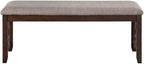 New Classic Furniture Gia Upholstered Dining Bench, Cherry Brown