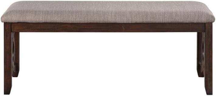 New Classic Furniture Gia Upholstered Dining Bench, Cherry Brown