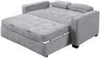 Serta Ainsley 66.5" Convertible Sleeper Loveseat, Full Size, Dreamcoil Comfort, Soft Woven Fabric, Light Grey