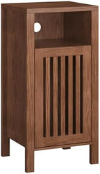BVIUNTWO Set of 2 End Table, Farmhouse Sofa Table with Grille Door, Side Tables for Living Room, Bedroom, Brown