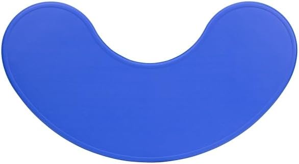 Flash Furniture 35''W x 65''L Half-Moon Blue Plastic Height Adjustable Activity Table